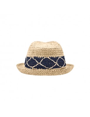 Flexible summer hat with contrasting embroidery