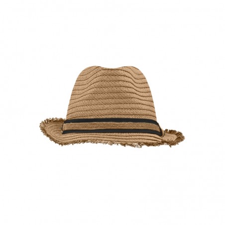 Trendy hat with fashionable brim with fringe