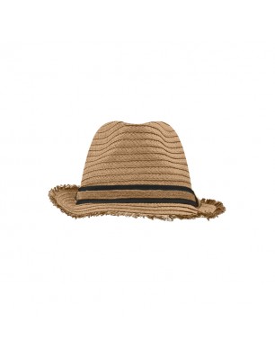 Trendy hat with fashionable brim with fringe