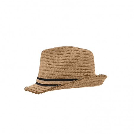 Trendy hat with fashionable brim with fringe