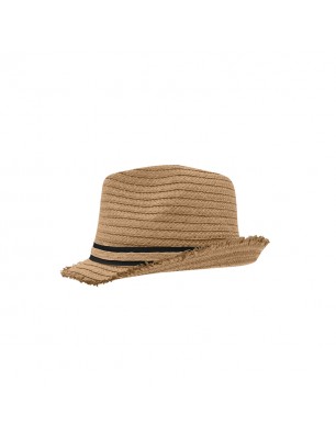 Trendy hat with fashionable brim with fringe