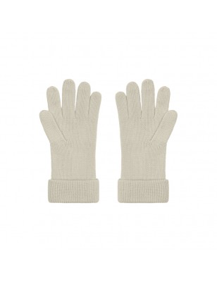 Knitted gloves with wide turn-up