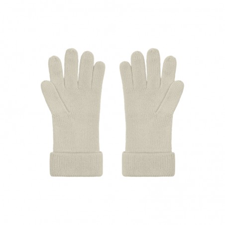 Knitted gloves with wide turn-up