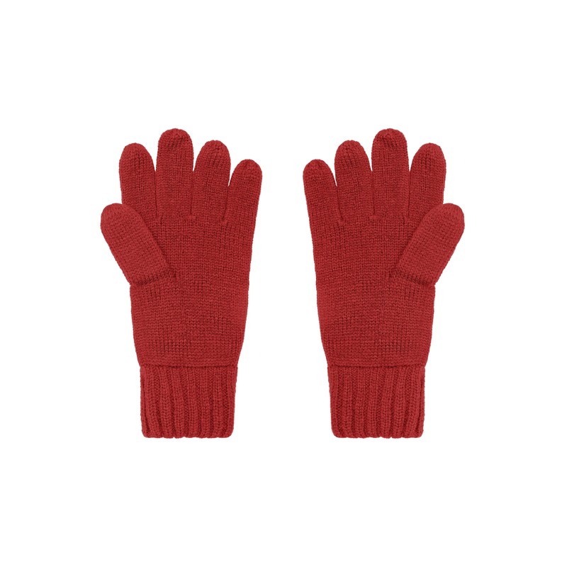 Elegant knitted gloves made of melange yarns