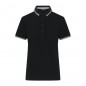 Classic polo shirt with contrasting stripes on collar and cuffs in piqué