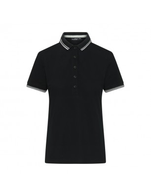 Classic polo shirt with contrasting stripes on collar and cuffs