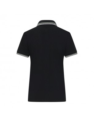 Classic polo shirt with contrasting stripes on collar and cuffs