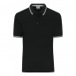 Classic polo shirt with contrasting stripes on collar and cuffs in piqué