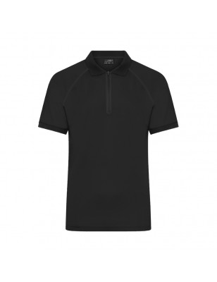 Zipped polo shirt of functional polyester for promotion, sport