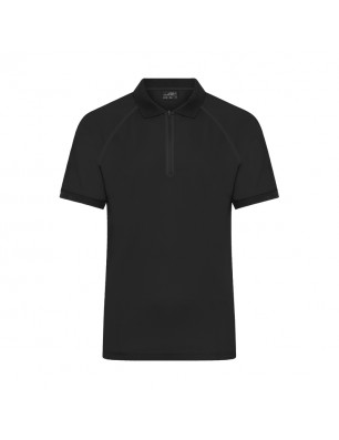 Zipped polo shirt of functional polyester for promotion, sport