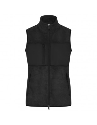 Fleece vest in mixed material