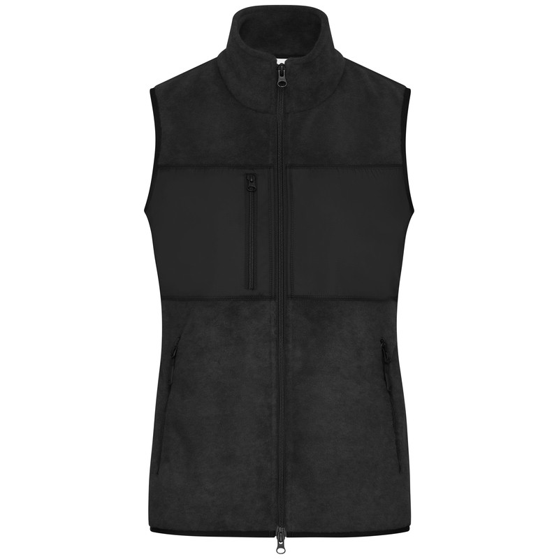 Fleece vest in mixed material