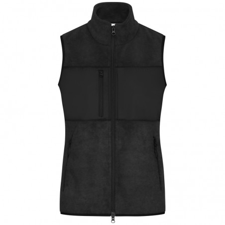 Fleece vest in mixed material