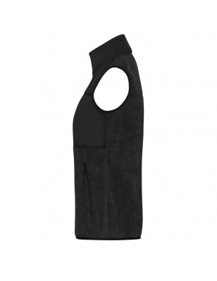 Fleece vest in mixed material