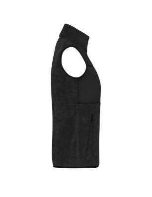 Fleece vest in mixed material