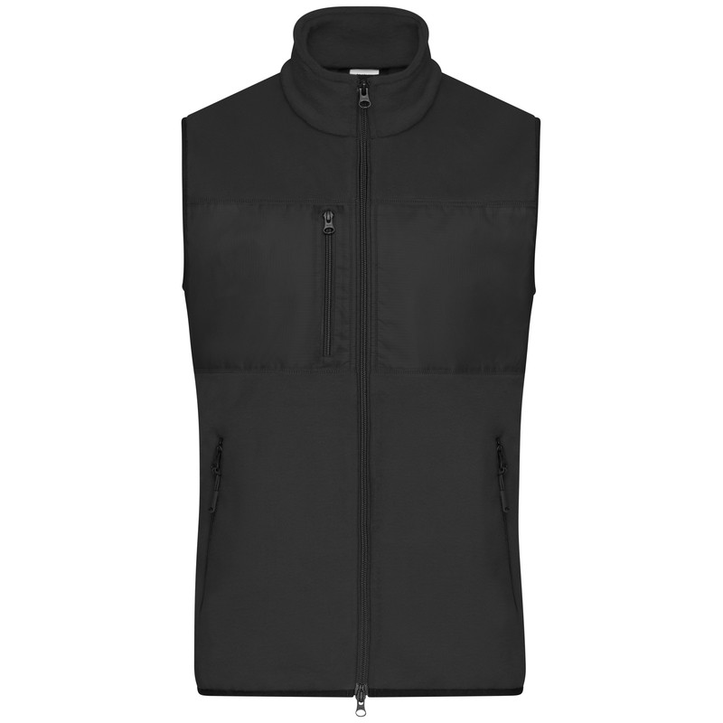 Fleece vest in mixed material