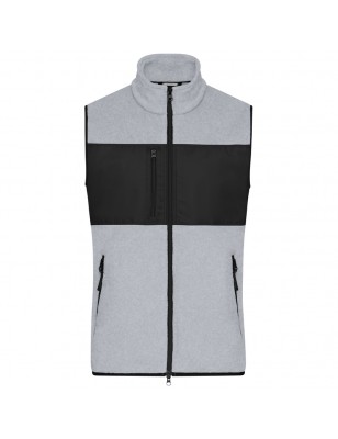 Fleece vest in mixed material