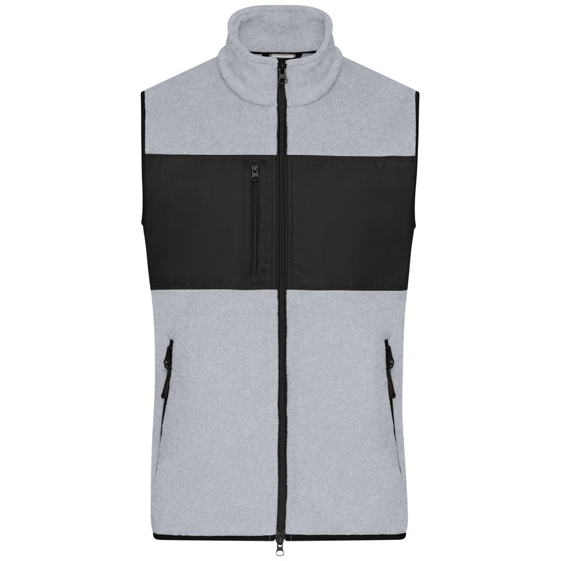 Fleece vest in mixed material