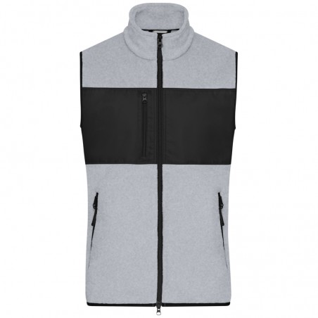 Fleece vest in mixed material