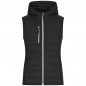 Sporty hooded vest in attractive mixed materials