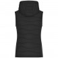 Sporty hooded vest in attractive mixed materials