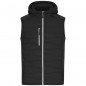 Sporty hooded vest in attractive mixed materials