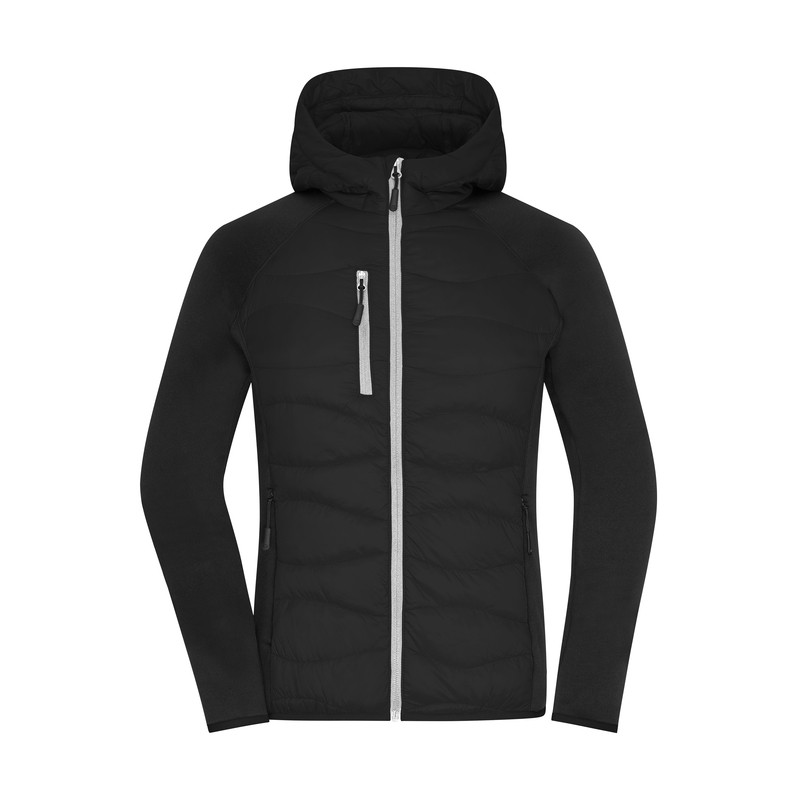 Sporty hooded jacket in attractive mixed materials