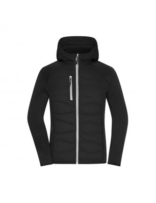 Sporty hooded jacket in attractive mixed materials