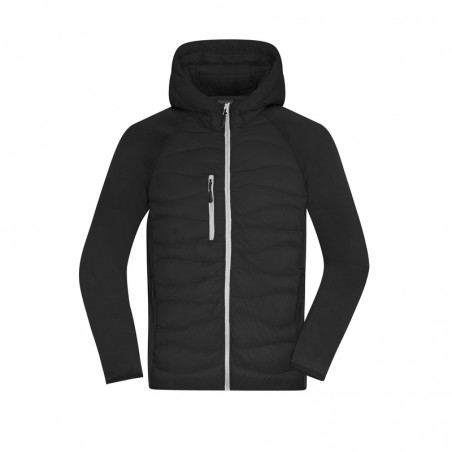 Sporty hooded jacket in attractive mixed materials