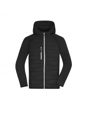 Sporty hooded jacket in attractive mixed materials