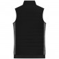 Padded vest with stand-up collar in attractive mixed materials