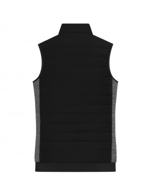 Padded vest with stand-up collar in attractive mixed materials