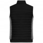 Padded vest with stand-up collar in attractive mixed materials