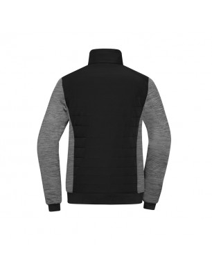 Padded jacket with stand-up collar in attractive mixed materials