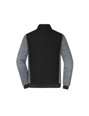 Padded jacket with stand-up collar in attractive mixed materials