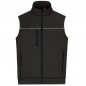 Sturdy vest with discreet print in mixed materials