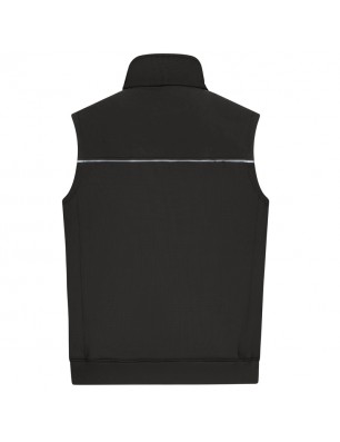 Sturdy vest with discreet print in mixed materials