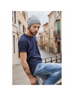 Men's T-shirt with trendy roll hem