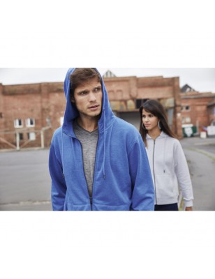 Hooded sweat jacket with zip