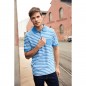 Polo shirt in maritime look with breast pocket