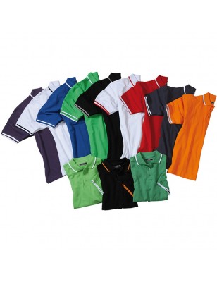 High-quality piqué polo shirt with contrasting stripes