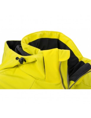 Elastic, padded softshell jacket