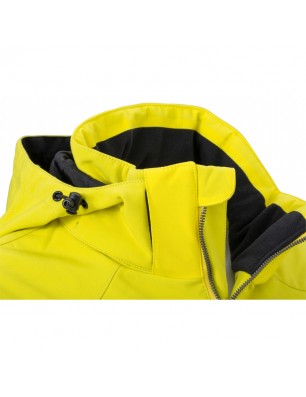 Elastic, padded softshell jacket