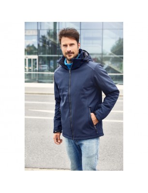 Elastic, padded softshell jacket