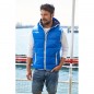 Fashionable padded vest with hood