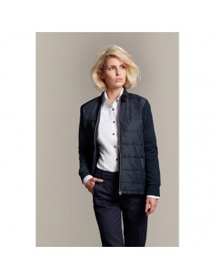 Trendy sweat jacket in attractive material mix