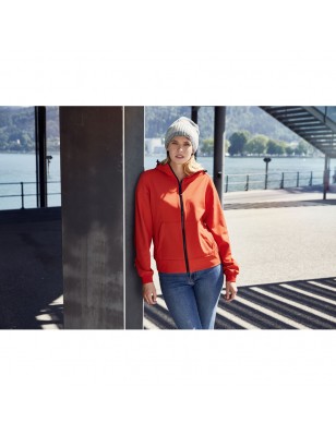 Hooded softshell jacket in sporty design