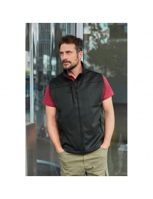 Classic softshell vest in sporty design made of recycled