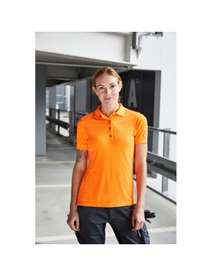 Durable, easy care polo shirt in signal colours