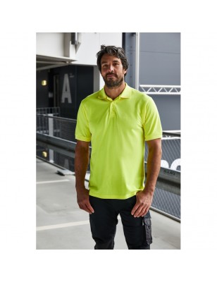 Durable, easy care polo shirt in signal colours